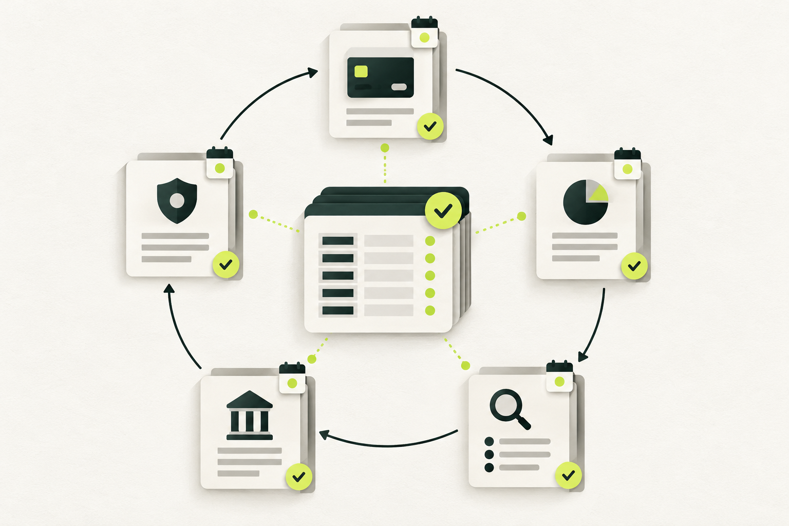 Governed BFSI truth layer connecting approved facts, regulatory sources, product pages, review dates and AI-answer monitoring.